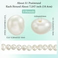 thumbnail image 2 of 1 Box 102Pcs 2 Strands Cultured White Pearls Freshwater Pearl Beads White Natural Undyed Oval Irregular Shaped Polished Loose Bead for Jewelry Making DIY Bracelets Necklaces Crafts, 2 of 5