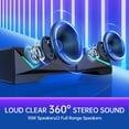 thumbnail image 6 of AYEDLOE Computer Speakers with 2.0 Channel Stereo, Gaming Speakers with 6 Colorful LED Modes, USB C/USB Speakers for PC, Desktop, Laptop, Cellphone, Monitor, Black, New, 6 of 8
