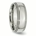 thumbnail image 4 of Stainless Steel Grooved and Beaded 8mm Polished Band, 4 of 6