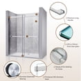thumbnail image 4 of Sunny Shower Frameless Sliding Shower Door 64 in. W x 76 in. H in Brushed, 4 of 12