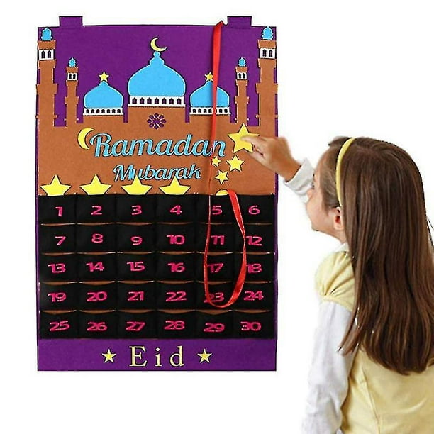 Calendrier du Ramadan - Calendrier de l'Aïd Mubarak - Calendrier de compte  à rebours 2022 pour enfants - Calendrier de l'Avent du Ramadan - Décoration