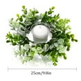thumbnail image 4 of Candle Rings Set of 4, Eucalyptus Leaves Round Wreath Artificial Wreath Green Leaves Wreath Christmas Holiday Parties and Home Decor, 4 of 10