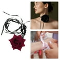 thumbnail image 3 of Unique Bargains 1 Pc Choker Necklace Delicate Rose Tie Wrap Around Wrist Bracelet Red Rose, 3 of 6