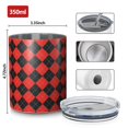 thumbnail image 4 of 12oz Coffee Tumblers Red Black Checkerboard Checkered Pattern Stainless Steel Vacuum Insulated Travel Tumbler Coffee Cups Mug with Lid and Straw with Cleaning Brush for Cold & Hot Drinks, 4 of 5