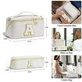 thumbnail image 3 of YOOLIFE Initial Makeup Bag Cosmetic Bag, Monogram Travel Makeup Bag with Zipper Makeup Bag Cute Skincare Bag Travel Essentials Personalized Gifts for Women, 3 of 7