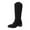 Black, variant on Women Boot Suede Wedge Boot Mid Heel Wedges Comfortable Casual Mid Calf Boots Women Black,Size 6