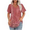 thumbnail image 2 of Heisall Women's V-Neck Printed Casual Short Sleeve Pullover Tops for Spring and Summer Fashion, 2 of 5