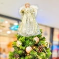 thumbnail image 6 of FVDPWYE Angel Treetop Christmas Ornament Delicate Angel Figurine Christmas Tree Topper for Bedroom Xmas Tree Tabletop Cafe Home Decor Gold, 6 of 7