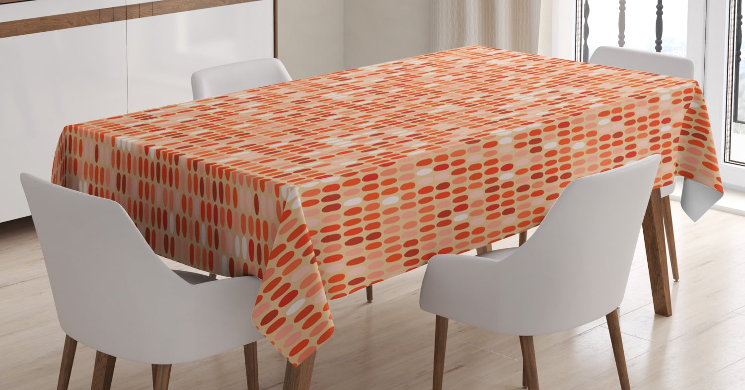 Circle Pattern Tablecloth, Ovals Simplicity Sweet Spots Repetition in