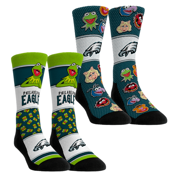 Unisex Rock Em Socks Philadelphia Eagles Muppets 2-Pack Crew Socks Set