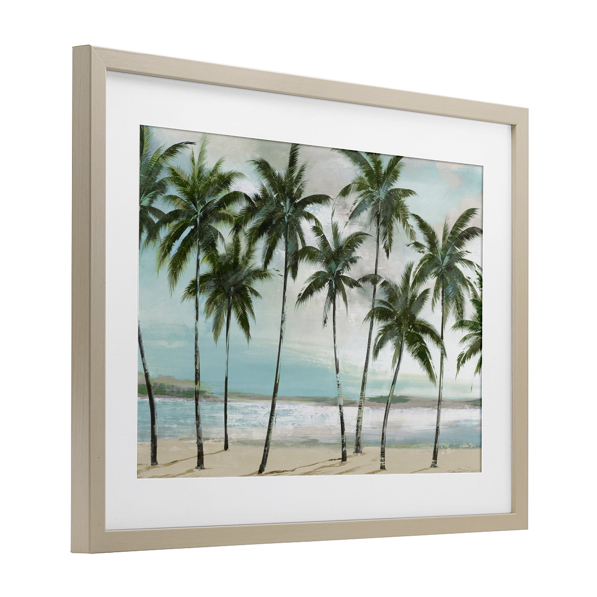 Stupell Industries Palms in A Row Coastal Birch Framed Print Under Glass, design by Lorenzo Collective