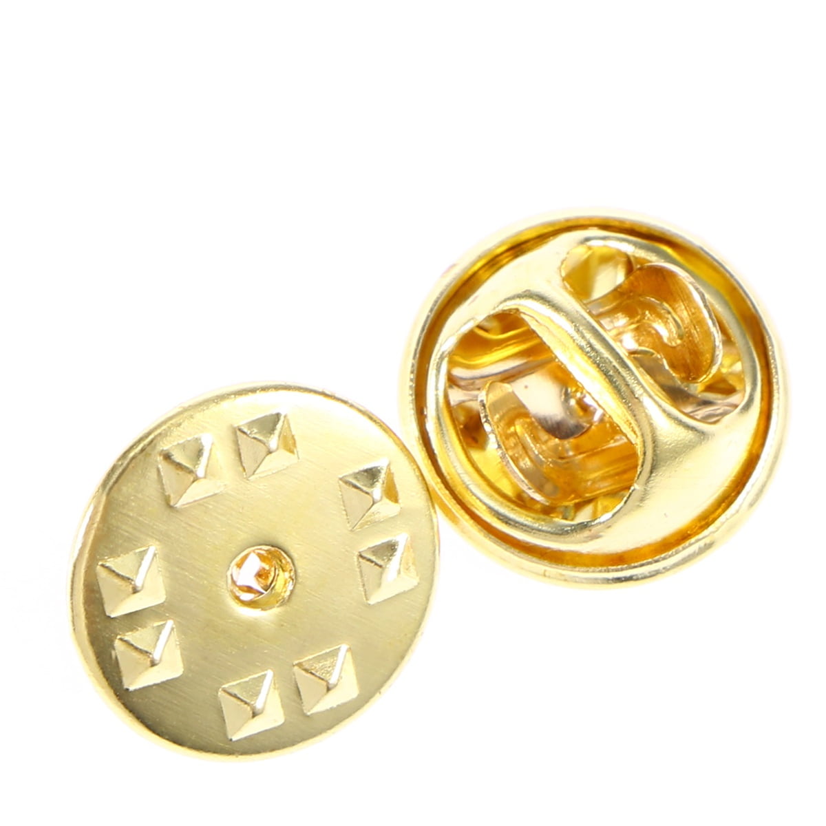 50pcs Brass Clutch Badge Insignia Clutches Pin Backs Replacement (Gold