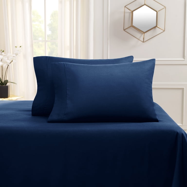 Empyrean Bedding 3 Piece Microfiber Sheet Set, Queen, Navy photo 3