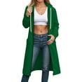 thumbnail image 6 of Lumtrix Long Hoodies for Women Zip Up Fleece Oversized Long Sleeve Sweatshirts Fall Winter Warm Hoodie Dress with Pockets Green 2XL, 6 of 6
