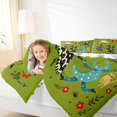thumbnail image 3 of Manfei Halloween Festival Twin Comforter Sets 2pcs, Cartoon Witch Cat Flower Bedding Set, Green Red Orange,Reversible,1 Comforter and 1 Pillowcase, 3 of 6