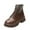 B Brown, variant on HAOTAGS Mid Calf Boots for Women, Round Toe Thick Heel Casual Lace Up Boots Brown 5.5