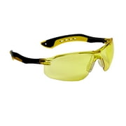 3M Safety Glasses, Flat Temple, Flexible, Yellow Lens, Protective Eyewear, 1 Pair