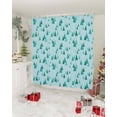 Teal Turquoise Christmas Tree Shower Curtain, Xmas Tree Snowflake Blue