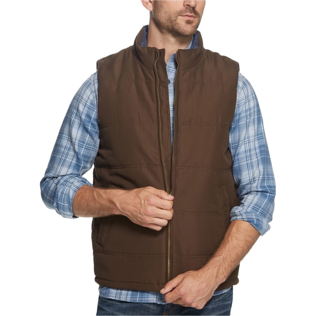 Chaleco resistente a la intemperie para hombre, marrón, pequeño