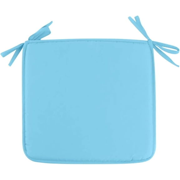 Set of 2/4 Outdoor Chair Pads for Dining Chairs Chair Cushions Square 16'' x 16'' Patio Seat Cushion with Strap Bistro Barstool Garden Furniture Washable(Sky Blue,1 Pack)