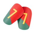 thumbnail image 1 of tamizeot 2Pcs Soccer Shin Guards Protector Small Absorbing Shock Shin Green Red Guards Football 8x5cm, 1 of 6