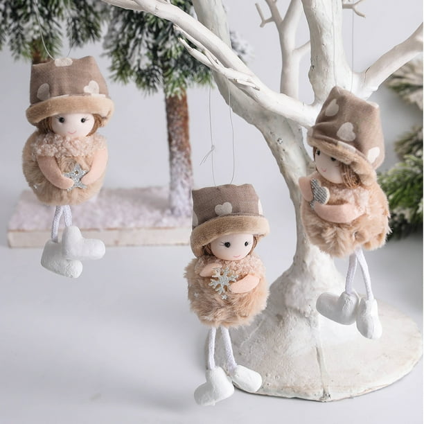 Decoración de árbol de Navidad, muñeca bonita, estrella portátil