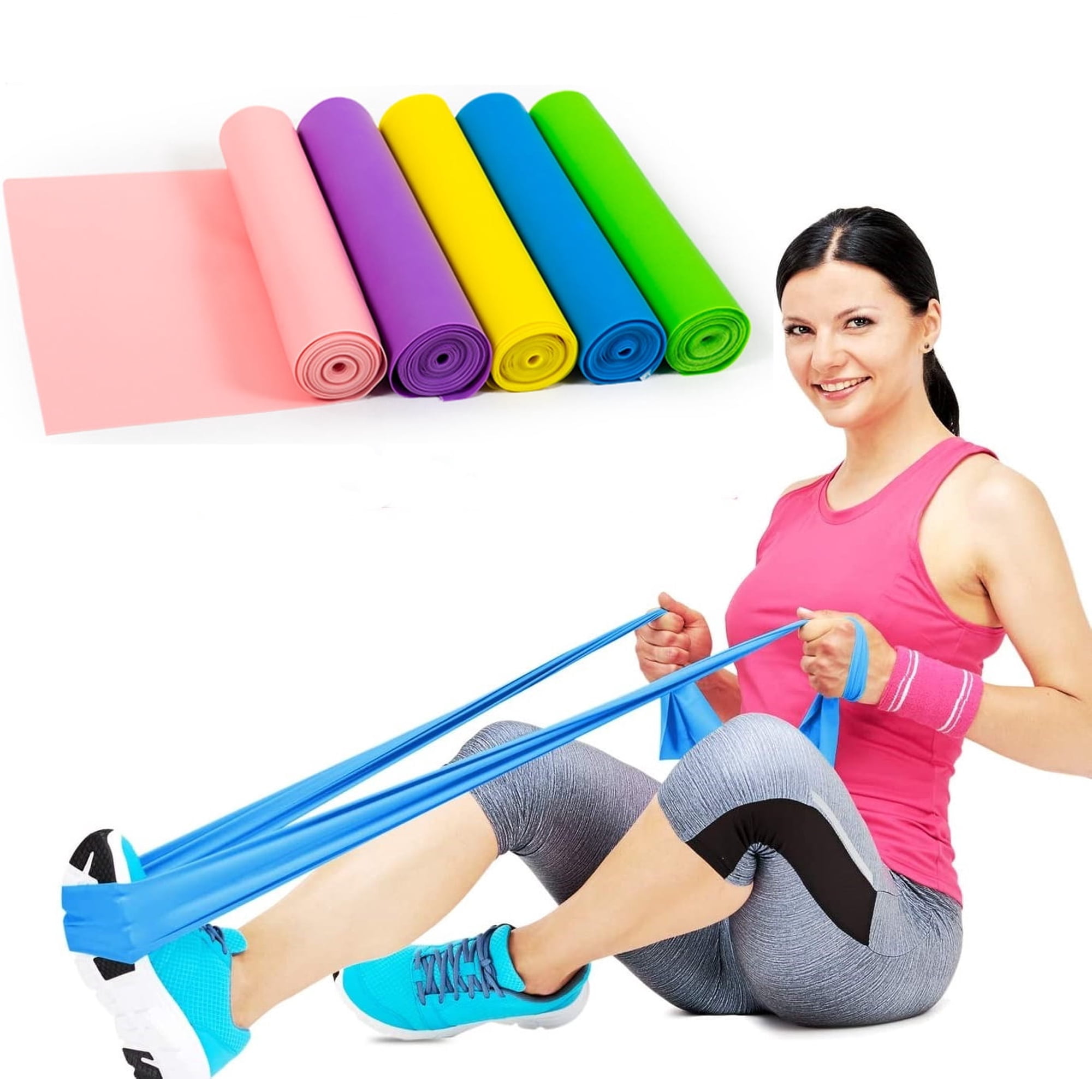 Resistance Bands,Exercise Bands for Physical Therapy Set, Strength Training, Yoga, Pilates, Workout Bands for Home 5 Pack