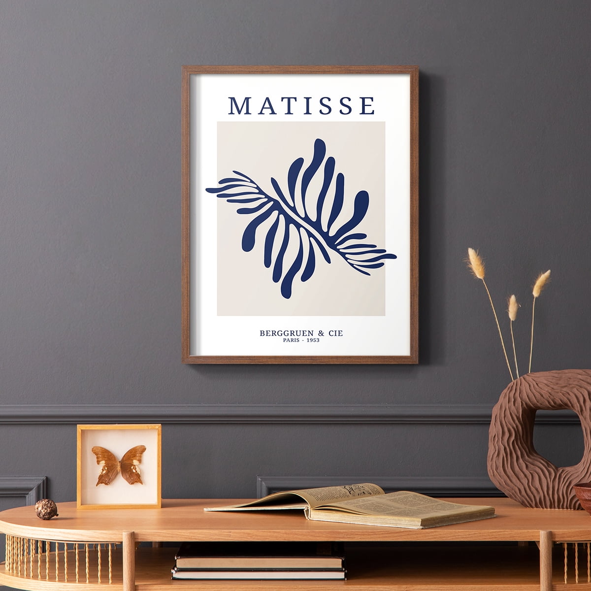 Matisse CDXI in Brown Solid Wood Framed Print No Nail Hanging