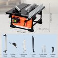 thumbnail image 5 of Yeshouse 8-inch Table Saw for Jobsite, 6.7-Amp Copper Motor, Cutting Speed up to 3576RPM, 24T Blade, Compact Portable Table Saw Kit, with Sliding Miter Gauge DIY Woodworking and Furniture Making, 5 of 7