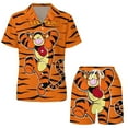 thumbnail image 5 of Winnie The Pooh Tiger Women's Pajama Set 2-Piece Sleepwear Loungewear Button Down Short Sleeve Summer Silky PJ Set, 5 of 8