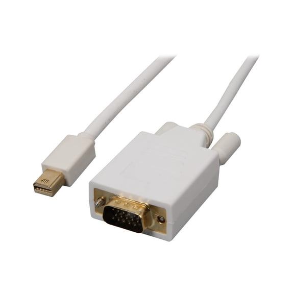 Nippon Labs MINIDP-VGA-6 6 ft. Mini DP DisplayPort Male to VGA Male Adapter Cable, White
