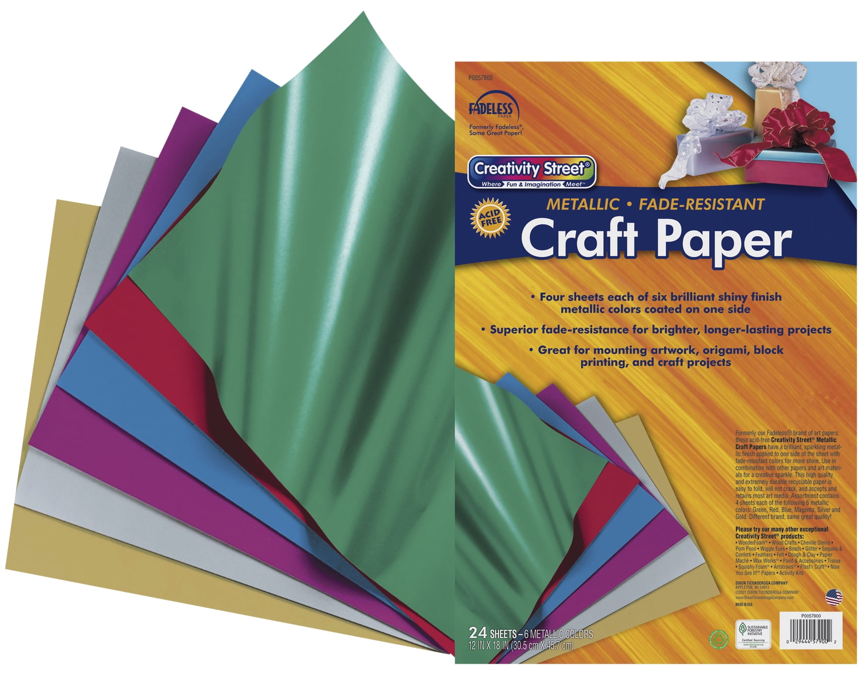 28501 FADELESS DESIGNER PAPER ASSORTED 12X18 100 SHEETS - Factory Select