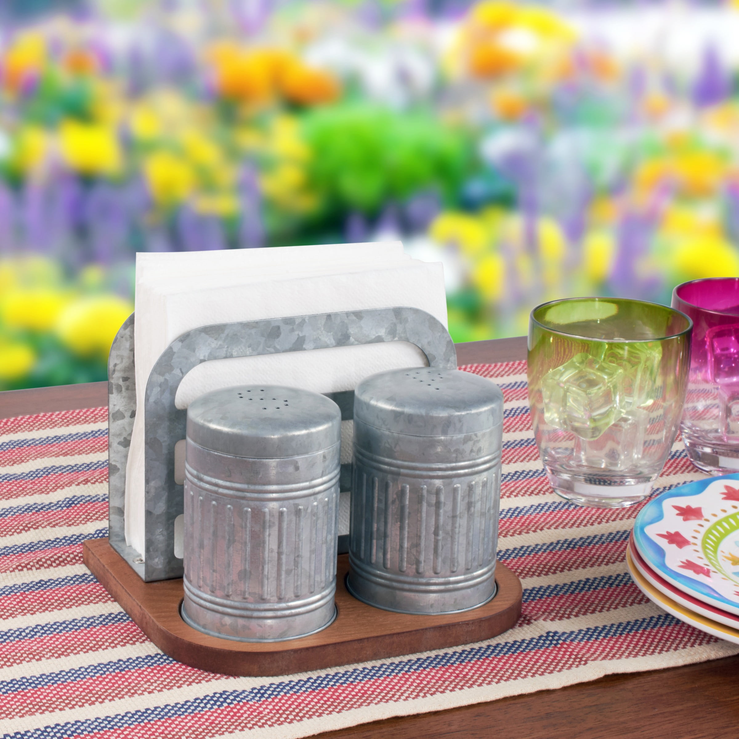 Farmhouse Salt And Pepper Shakers With Napkin Holder Amazon Com