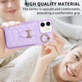 thumbnail image 4 of Nalacover for iPhone 11 Ring Holder Crossbody Wallet Case with Credit Card Slots, Lanyard Shoulder Strap Premium PU Leather Wrist Hand Strap Cover with Kickstand for iPhone 11,Purple, 4 of 11
