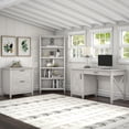thumbnail image 4 of Bush Furniture Key West 54W Computer Desk with 2 Drawer Lateral File Cabinet and 5 Shelf Bookcase in Linen White Oak, 4 of 6