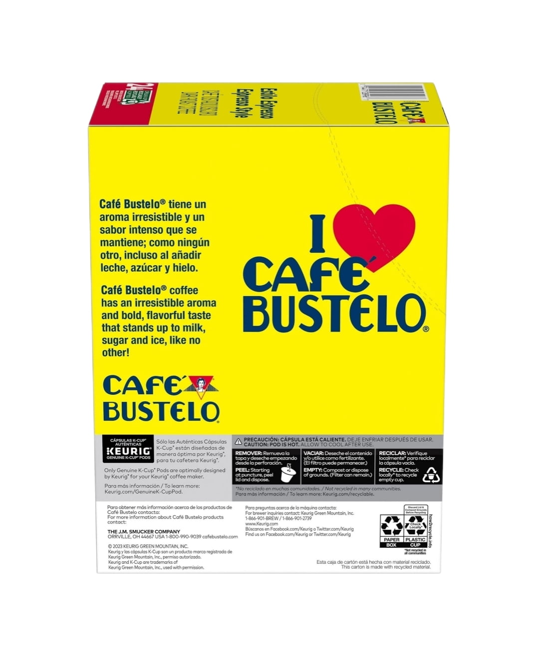 Cafe Bustelo Espresso Style Coffee K Cups 2 Pack, Each Box Contains 24 K Cups