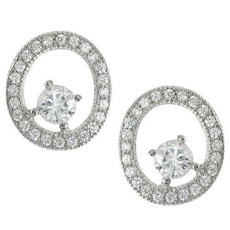 Tressa Collection Oval Cut Cubic Zirconia Stud Earrings
