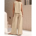 thumbnail image 5 of EASYBRA Women Pants Suit Sleeveless Solid Color Cotton Casual Wear Long Pants Set Sizes S–2XL, 5 of 7