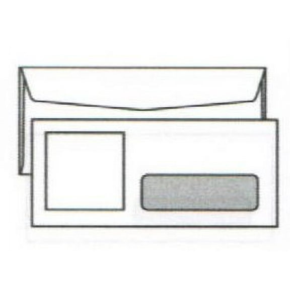 No. 10 Peel 'n View Right Window Envelopes, 4-1/8" x 9-1/2", White Sulphite w Detachable White Note over Hidden 3" x 3" Window, Vellum Finish (SFI Certified) - Box of 500 Envelopes