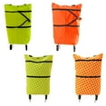 thumbnail image 4 of Weilifangwps Portable Foldable Shopping Trolley Bag with Wheel Waterproof Ox Cloth Tote Pouch orange Type B, 4 of 9