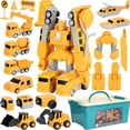 thumbnail image 1 of Robot de coche de ingeniería de transformación magnética de juguete con caja de almacenamiento, 1 of 6