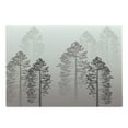 thumbnail image 1 of Country Cutting Board, Pine Trees in the Forest on Foggy Seem Ombre Backdrop Wildlife Adventure Art, Decorative Tempered Glass Cutting and Serving Board, Large Size, Pale Mauve Taupe, by Ambesonne, 1 of 1