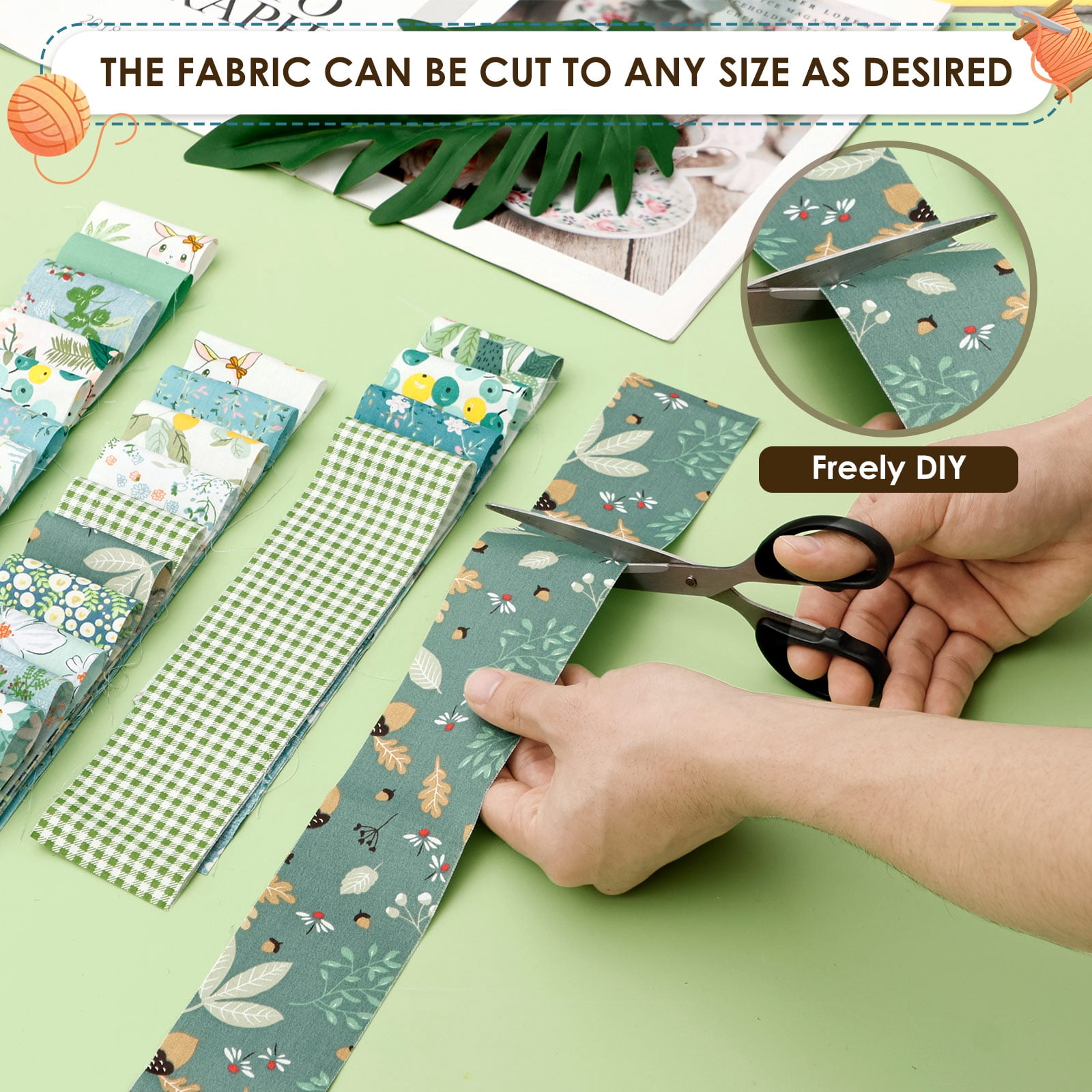 Ikoopy 80/100Pcs Jelly Roll Fabric Strip Set Cotton Floral Print Pre Cut Quilting Strip Quilting and Sewing Patchwork Roll for DIY Craft Blanket Rug