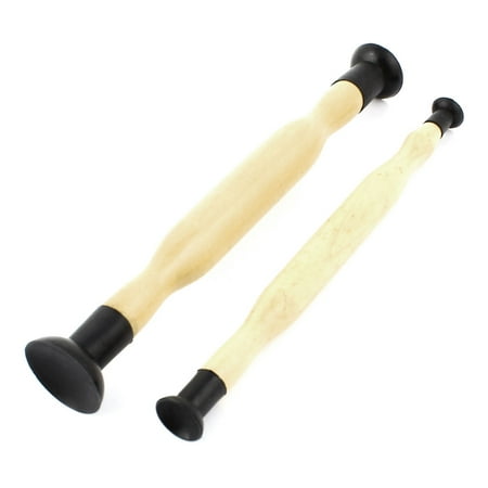 Unique Bargains Double Ended Wooden Grip Valve Grinding Stick Hand Lapping Tool Lapper Set 2 Pcs