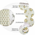 thumbnail image 6 of Shower Curtain Bathroom Set Vintage Abstract Flower Waterproof Fabric Shower Curtains with Grommets&Hooks, Geometric Yellow Blue Floral Privacy Bath Curtain for Bathtub 36x72in, 6 of 9