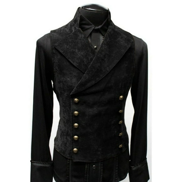 Men's Coats And Jackets Hooded Men's Single-Breasted Vest Gilet Fit Breathable Retro Casual Streetwear Jacket Black XXXL JE