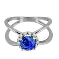 thumbnail image 5 of AoneJewelry 0.85 Carat 6MM Round Created Tanzanite and Diamond Ring In 10K Solid Rose, White & Yellow Gold, 5 of 5