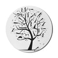 thumbnail image 1 of Abstract Mouse Pad for Computers, Monochrome Autumn Season Tree with Dog Silhouettes on the Branches Dachshund, Round Non-Slip Thick Rubber Modern Mousepad, 8" Round, Black and White, by Ambesonne, 1 of 2