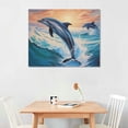 thumbnail image 3 of COMIO Dolphin Bright Water Scene Art Poster Canvas Art Poster and Wall Art Picture Print Modern Family Bedroom Decor Posters, 3 of 5