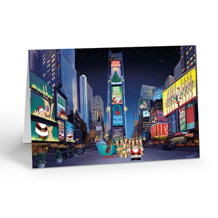 Stonehouse Collection Santa & Times Square New York Christmas Card - (Best New York Subway App)